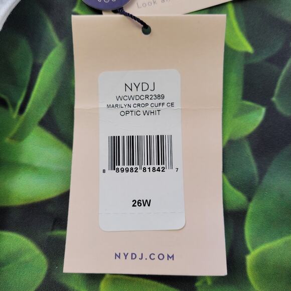 NWT NYDJ Plus Marilyn Cuffed Crop Jeans sz 26W Optic White LiftxTuck Technology - Picture 12 of 16